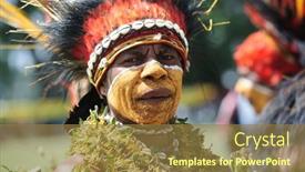  Presentation with tribal - Slides having goroka-papua-new-guinea-september background and a tawny brown colored foreground