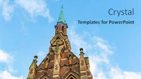  Presentation with united kingdom - Presentation theme enhanced with gorton-monastery-exterior-view background and a light blue colored foreground