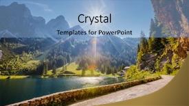  Presentation with alpine - Slide set consisting of gosau valley in upper austria background and a light blue colored foreground