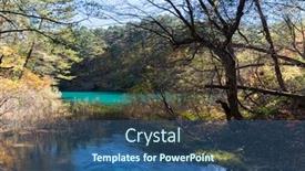  Presentation with pond - Colorful slides enhanced with goshiki-numa-five-colour-pond backdrop and a ocean colored foreground