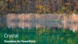  Presentation with pond - Audience pleasing PPT theme consisting of goshiki-numa-five-colour-pond backdrop and a ocean colored foreground