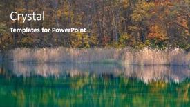  Presentation with pond - PPT theme with goshiki-numa-five-colour-pond background and a tawny brown colored foreground