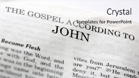  Presentation with new testament - PPT theme with gospel according to john background and a sky blue colored foreground
