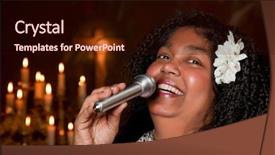  Presentation with hymn - Beautiful presentation theme featuring gospel singer singing a hymn backdrop and a wine colored foreground