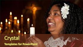  Presentation with gospel - PPT theme consisting of gospel singer singing a hymn background and a tawny brown colored foreground