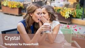  Presentation with cafe - Presentation theme with gossip - communication and friendship concept background and a coral colored foreground