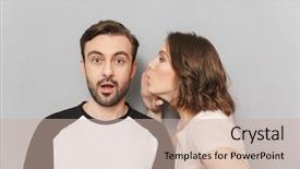  Presentation with friends - Amazing slide set having gossip - image of emotional couple friends backdrop and a soft green colored foreground