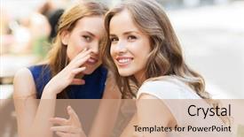  Presentation with tea coffee - Amazing presentation having gossip - people communication and friendship concept backdrop and a coral colored foreground