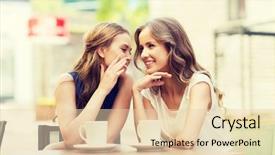  Presentation with tea coffee - Slide set consisting of gossip - people communication and friendship concept background and a lemonade colored foreground