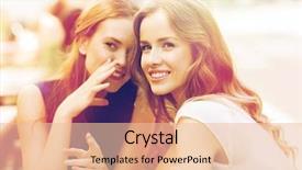  Presentation with tea coffee - Presentation theme consisting of gossip - people communication and friendship concept background and a lemonade colored foreground