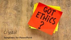  Presentation with ethics - Presentation theme consisting of got-ethics-are-you-ethical background and a gold colored foreground