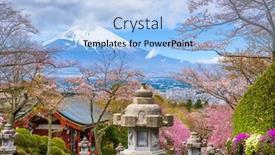  Presentation with city japan - Colorful presentation theme enhanced with gotemba-city-japan-at-peace backdrop and a light blue colored foreground