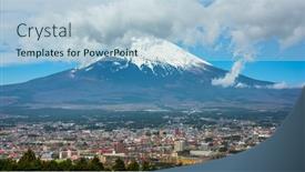  Presentation with city japan - Cool new presentation theme with gotemba-city-japan-skyline backdrop and a light blue colored foreground
