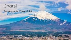  Presentation with city japan - Colorful theme enhanced with gotemba-city-japan-with-mt backdrop and a light blue colored foreground