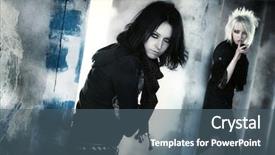  Presentation with two black women - Presentation having goth women at the columns background and a ocean colored foreground