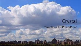  Presentation with prayer clouds - Theme with gotham - clouds over nyc skyline background and a teal colored foreground