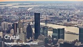  Presentation with new york - Amazing slide set having gotham - midtown manhattan in new york backdrop and a ocean colored foreground