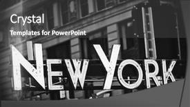  Presentation with new york - Theme featuring gotham - new york signage made background and a dark gray colored foreground