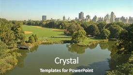  Presentation with turtle - Slide deck featuring gotham - turtle pond and skyscrapers background and a tawny brown colored foreground