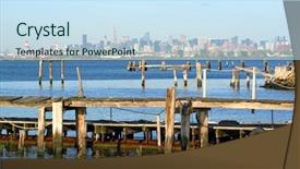  Presentation with manhattan - PPT layouts featuring gotham - view of manhattan skyline behind background and a  colored foreground