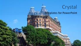  Presentation with gothic architecture - Presentation theme enhanced with gothic-architecture-of-grand-hotel background and a light blue colored foreground