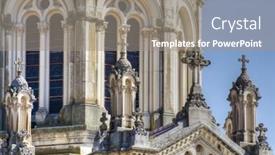  Presentation with gothic architecture - Amazing slide deck having gothic-architecture-pantheon-detail backdrop and a gray colored foreground