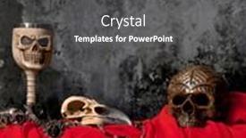  Presentation with crow - Audience pleasing theme consisting of gothic-background-skull-raven-crow backdrop and a dark gray colored foreground