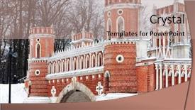  Presentation with gothic - PPT theme enhanced with gothic bridge in tsaritsyno park russia background and a coral colored foreground
