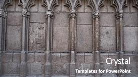  Presentation with gothic architecture - Beautiful PPT layouts featuring gothic cathedral - old building architecture details backdrop and a gray colored foreground