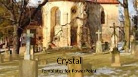  Presentation with 15th century - Cool new presentation design with gothic church and cemetery of st nicholas santa claus from 15th century in pilsen czech republic central europe backdrop and a gold colored foreground