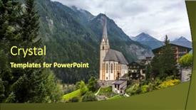  Presentation with gothic - Audience pleasing slide deck consisting of gothic church of st vincenzo heiligenblut - beautiful village in the austrian alps the beginning of the road grossglocknerstrasse the concept of ecological historical and phototourism backdrop and a tawny brown colored foreground