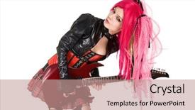  Presentation with gothic - Colorful theme enhanced with cybergoth - gothic girl playing guitar isolated backdrop and a coral colored foreground