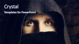  Presentation with gothic - Theme enhanced with gothic horror - eyes of man in black background and a navy blue colored foreground