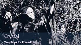  Presentation with gothic - PPT layouts featuring gothic horror - shot of a woman background and a navy blue colored foreground