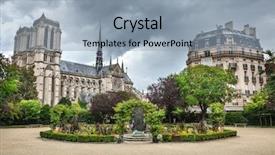  Presentation with notre dame de paris france - Cool new presentation theme with gothic rose - square rene viviani paris france backdrop and a  colored foreground