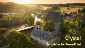  Presentation with gothic - Presentation enhanced with gothic-siedlecin-ducal-tower-illuminated background and a tawny brown colored foreground