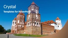  Presentation with gothic castle - PPT layouts featuring gothic style in mir background and a ocean colored foreground