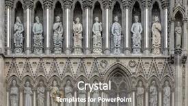  Presentation with gothic cathedral - Beautiful slide deck featuring gothic west front of nidaros cathedral in trondheim norway with the statue of saint olaf king of norway decorated with a wreth backdrop and a gray colored foreground