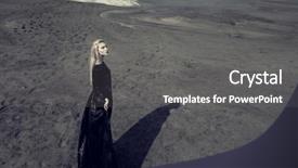  Presentation with gothic fashion - Beautiful slide set featuring gothic woman in long black backdrop and a gray colored foreground