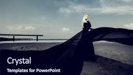  Presentation with gothic fashion - Slide set having gothic woman in long black background and a navy blue colored foreground