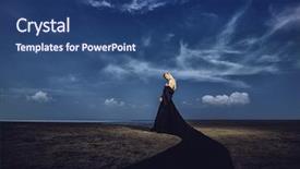  Presentation with gothic fashion - Beautiful presentation design featuring gothic woman in long black backdrop and a ocean colored foreground