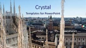  Presentation with gothic - Beautiful slide set featuring gotic - roof of milan cathedral duomo backdrop and a light blue colored foreground