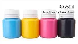  Presentation with acrylic in water - Theme with gouache jars and color acrylic background and a white colored foreground