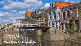  Presentation with free islamic architecture - Presentation theme featuring gouda cityscape - netherlands - architecture background background and a tawny brown colored foreground