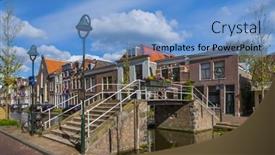  Presentation with it architecture - Slide set featuring gouda-cityscape-netherlands-architecture-background background and a light blue colored foreground