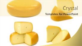 Presentation with white cheese - PPT theme consisting of goudse-kaas-gouda-cheese background and a yellow colored foreground