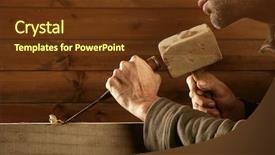  Presentation with chisel - Colorful slide deck enhanced with gouge wood chisel carpenter tool backdrop and a tawny brown colored foreground