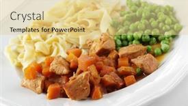  Presentation with ribbon green - PPT theme enhanced with goulash-with-ribbon-pasta background and a blonde colored foreground