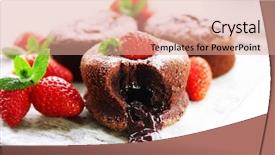  Presentation with hot chocolate - Colorful theme enhanced with gourmet - hot chocolate pudding with fondant backdrop and a coral colored foreground