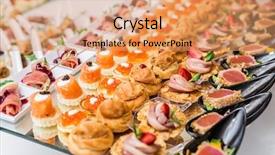  Presentation with salmon - Cool new presentation theme with gourmet appetizers caviar venison tuna backdrop and a coral colored foreground